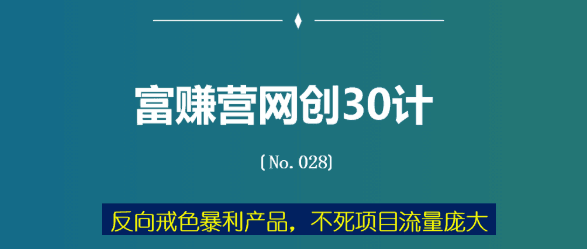 反向戒色暴利产品，不死项目流量庞大【富赚营网创30计028】-阿灿说钱