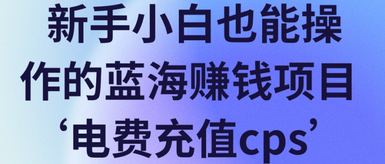 蓝海赚钱新项目‘电费充值cps’【视频教程】-阿灿说钱