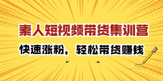 素人短视频带货集训营：快速涨粉，轻松带货赚钱-阿灿说钱