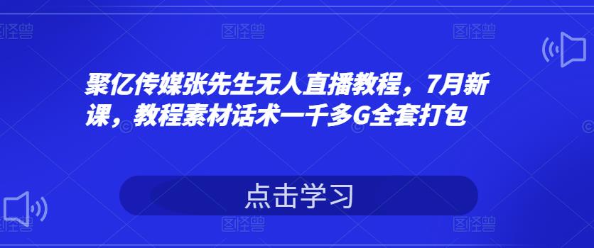 张先生无人直播教程，7月新课，教程素材话术一千多G全套打包-阿灿说钱