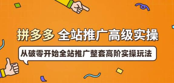 拼多多全站推广高级实操：从破零开始全站推广整套高阶实操玩法-阿灿说钱