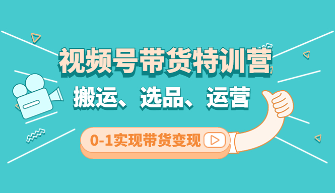 视频号带货特训营(第3期)：搬运、选品、运营、0-1实现带货变现-阿灿说钱