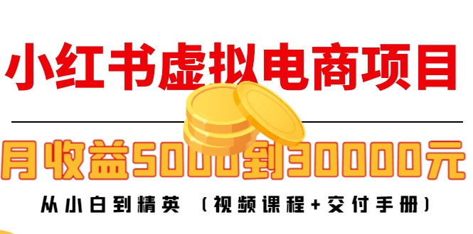 小红书虚拟电商项目：从小白到精英 月收益5000到30000 (视频课程+交付手册)-阿灿说钱