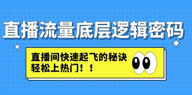 直播流量底层逻辑密码：直播间快速起飞的秘诀，轻松上热门-阿灿说钱