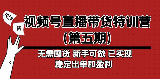 视频号直播带货特训营（第五期）无需囤货 新手可做 已实现稳定出单和盈利-阿灿说钱