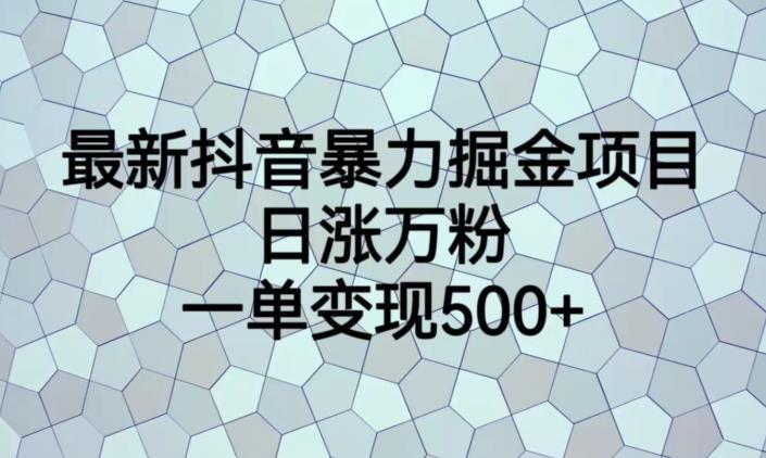 最新抖音暴力掘金项目，日涨万粉，一单变现500+【揭秘】_抖汇吧