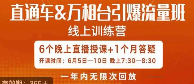 直通车&万相台引爆流量班，6天打通你开直通车·万相台的任督二脉