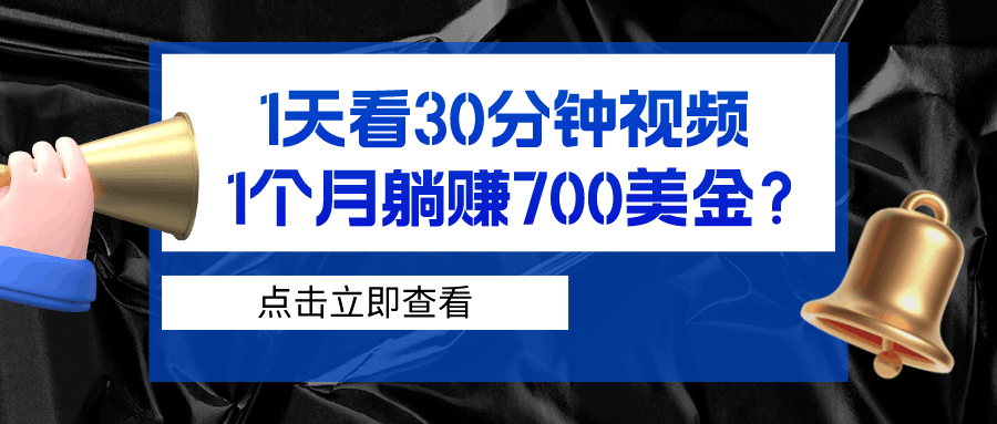 1天看30分钟视频，1个月躺赚700美金？-阿灿说钱