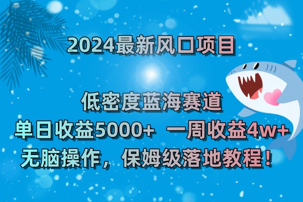 2024新风口项目 低密度蓝海赛道，日收益5000+周收益4w+ 无脑操作，保…-猎天资源库