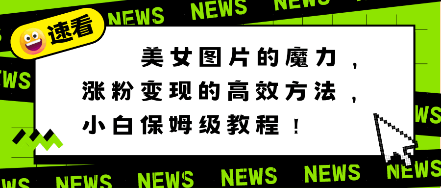 图片[1]-利用美女图片的魔力，高效涨粉变现的方法，小白保姆级教程！-阿灿说钱