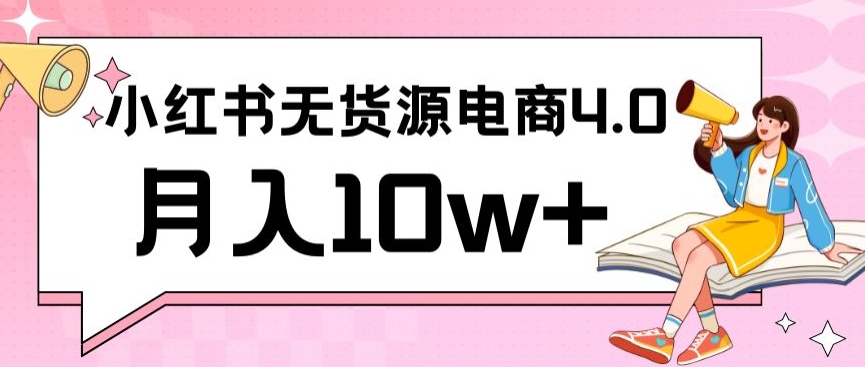 小红书新电商实战，无货源实操从0到1月入10W 联合抖音放大收益【揭秘】