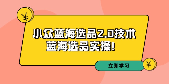 图片[1]-拼多多开店培训第33期：小众蓝海选品2.0技术-蓝海选品运营实操！-阿灿说钱