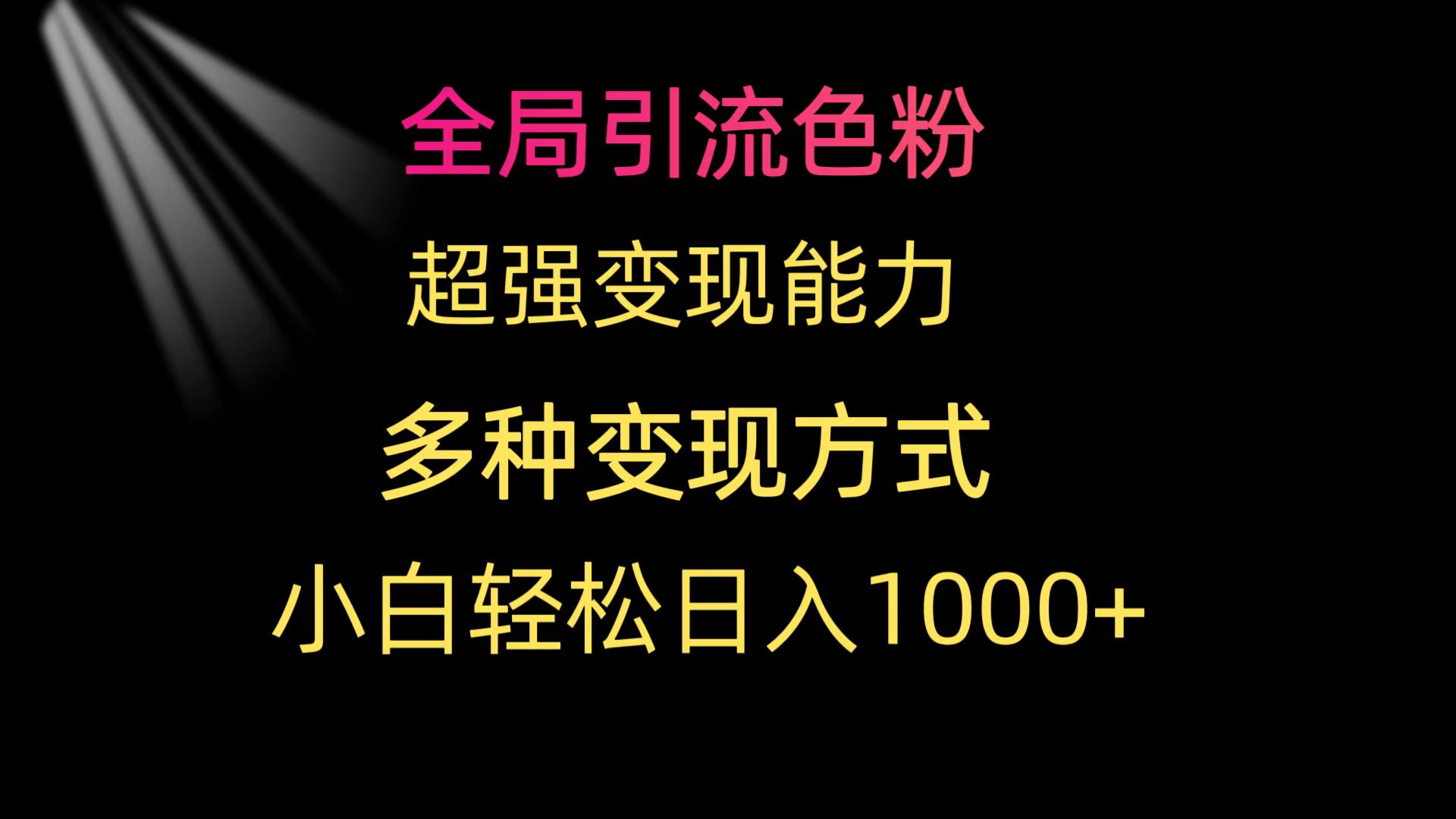 图片[1]-全局引流色粉 超强变现能力 多种变现方式 小白轻松日入1000+-阿灿说钱