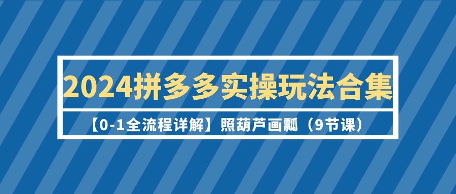 图片[1]-2024年拼多多运营实操玩法合集【0-1全流程详解】照葫芦画瓢（9节课）-阿灿说钱