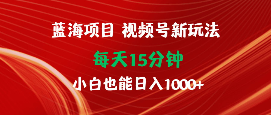 图片[1]-蓝海项目视频号新玩法 每天15分钟 小白也能日入1000+-阿灿说钱