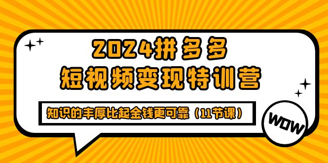 图片[1]-多多短视频变现特训班，知识的丰厚比起金钱更可靠（十一节课）-阿灿说钱