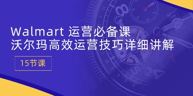 Walmart 运营必备课：沃尔玛高效运营技巧详细讲解 (15节课)_抖汇吧