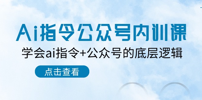 图片[1]-Ai指令-公众号内训课：学会ai指令+公众号的底层逻辑（7节课）-阿灿说钱