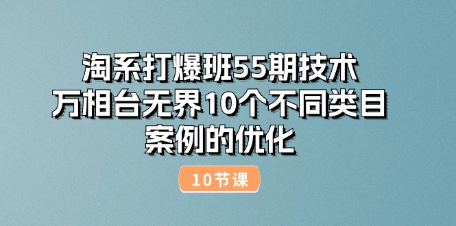 图片[1]-淘系打爆班55期技术：万相台无界10个不同类目案例的优化（10节）-阿灿说钱