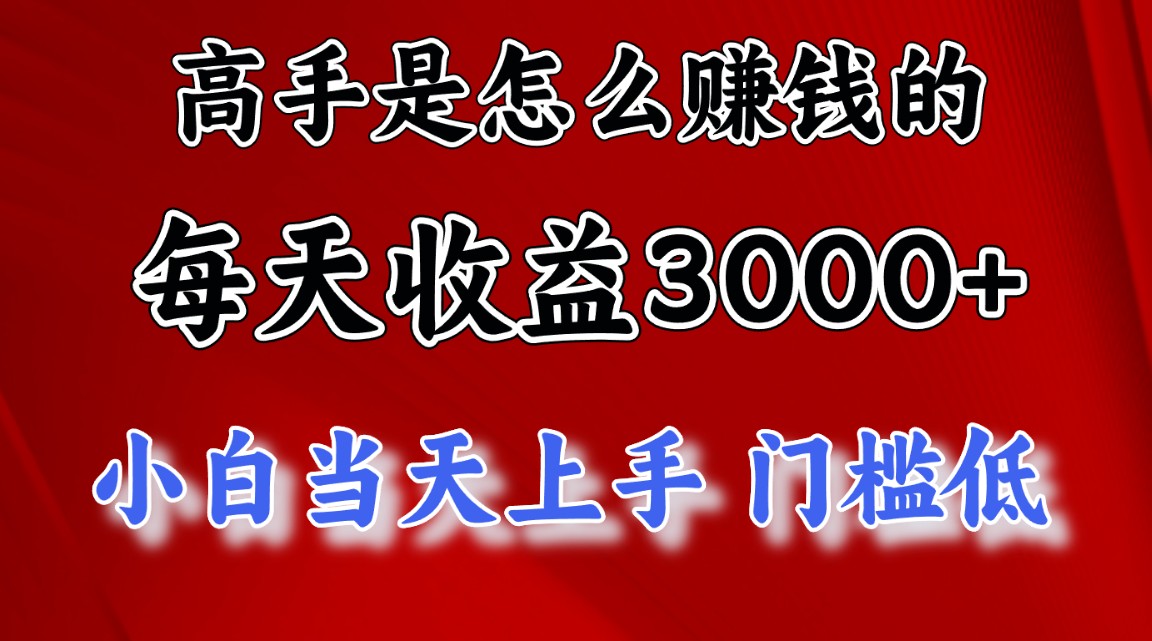 图片[1]-高手是怎么赚钱的，一天收益3000+ 这是穷人逆风翻盘的一个项目，非常…-阿灿说钱