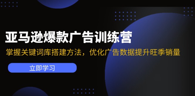 图片[1]-亚马逊爆款广告训练营：掌握关键词库搭建方法，优化广告数据提升旺季销量-阿灿说钱