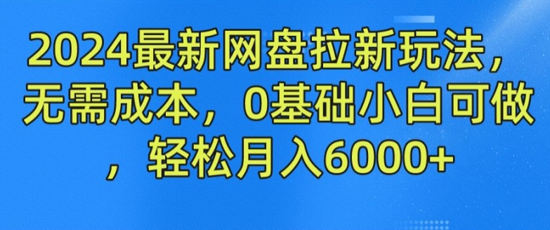 2024最新网盘拉新玩法，无需成本，0基础小白可做，轻松月入6000 【揭秘】 -1