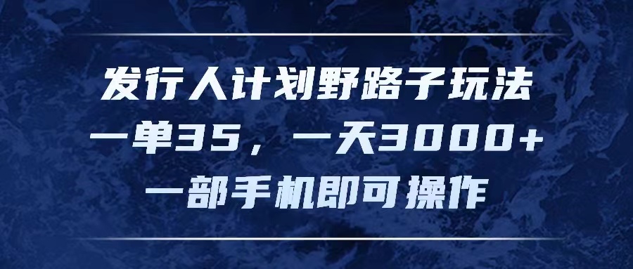 图片[1]-发行人计划野路子玩法，一单35，一天3000+，一部手机即可操作-阿灿说钱