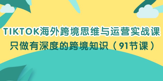 图片[1]-TIKTOK海外跨境思维与运营实战课，只做有深度的跨境知识（91节课）-阿灿说钱