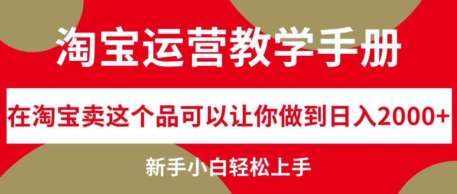 图片[1]-淘宝运营教学手册，在淘宝卖这个品可以让你做到日入2000+-阿灿说钱