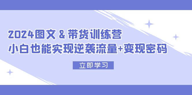 图片[1]-2024 图文+带货训练营，小白也能实现逆袭流量+变现密码-阿灿说钱