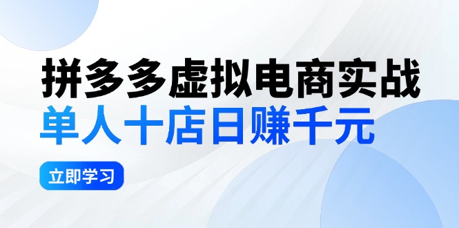 图片[1]-拼夕夕虚拟电商实战：单人10店日赚千元，深耕老项目，稳定盈利不求风口-阿灿说钱