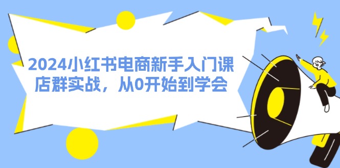 图片[1]-2024小红书电商新手入门课，店群实战，从0开始到学会（31节）-阿灿说钱