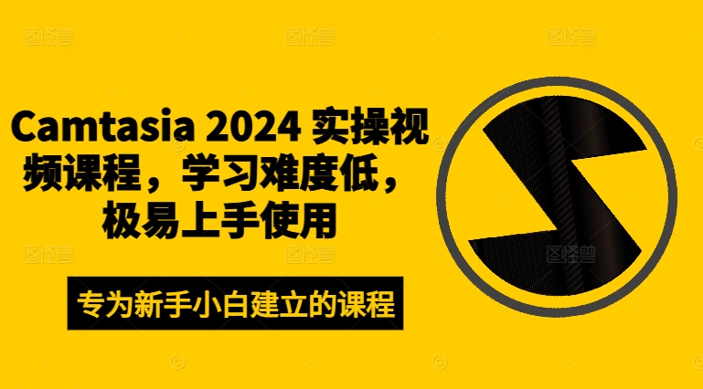 CAMTASIA 2024 实操视频课程，学习难度低，极易上手使用_抖汇吧