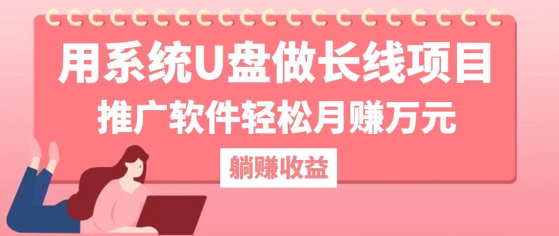 用系统U盘做长线项目，推广软件轻松月赚万元-阿灿说钱