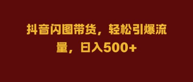 抖音闪图带货，轻松引爆流量，日入几张【揭秘】 -1