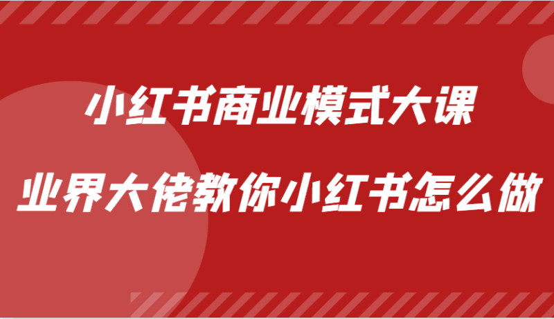 小红书商业模式大课，业界大佬教你小红书怎么做【视频课】 -1