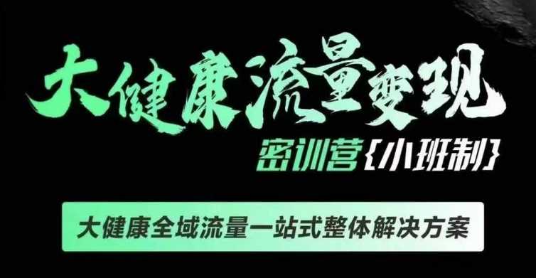 千万级大健康变现课线下课，大健康全域流量一站式整体解决方案-阿灿说钱