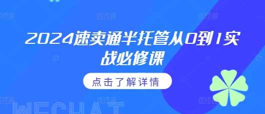 2024速卖通半托管从0到1实战必修课，掌握通投广告打法、熟悉速卖通半托管的政策细节 -1