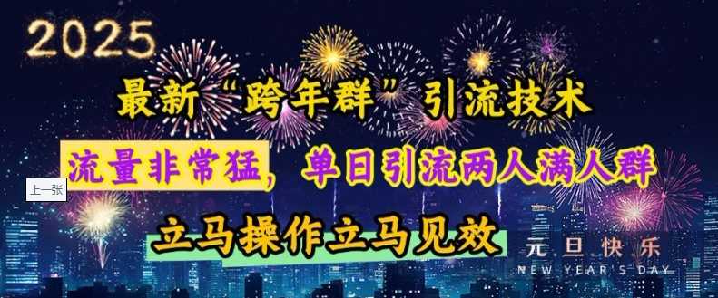 最新“跨年群”引流，流量非常猛，单日引流两人满人群，立马操作立马见效【揭秘】-阿灿说钱